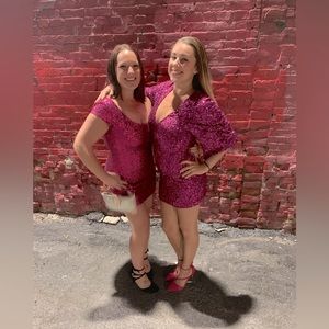 Pink sequin party dress